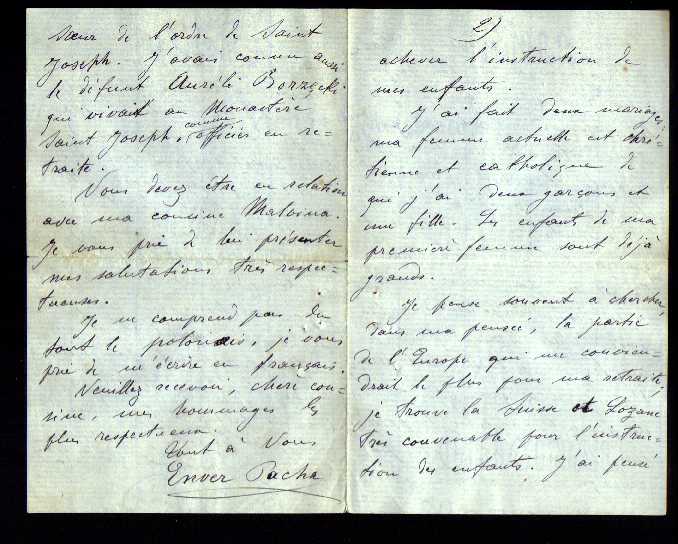 1913 List Envera Paszy