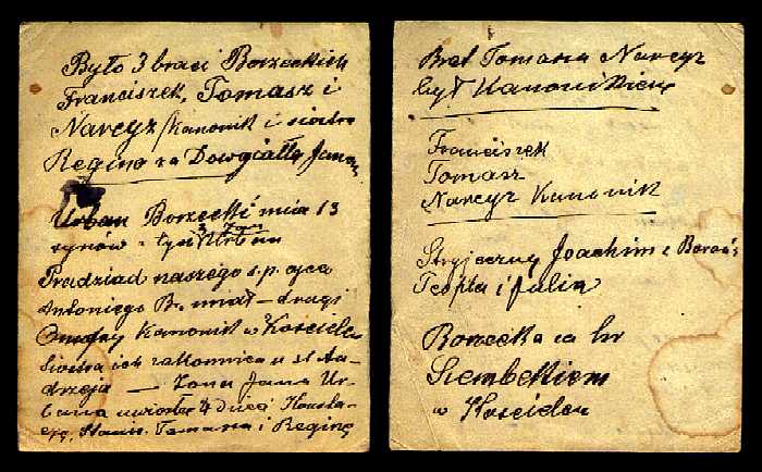 1880 Notatki genealogiczne Hortensji Jaxa Rożnównej Borzęckiej