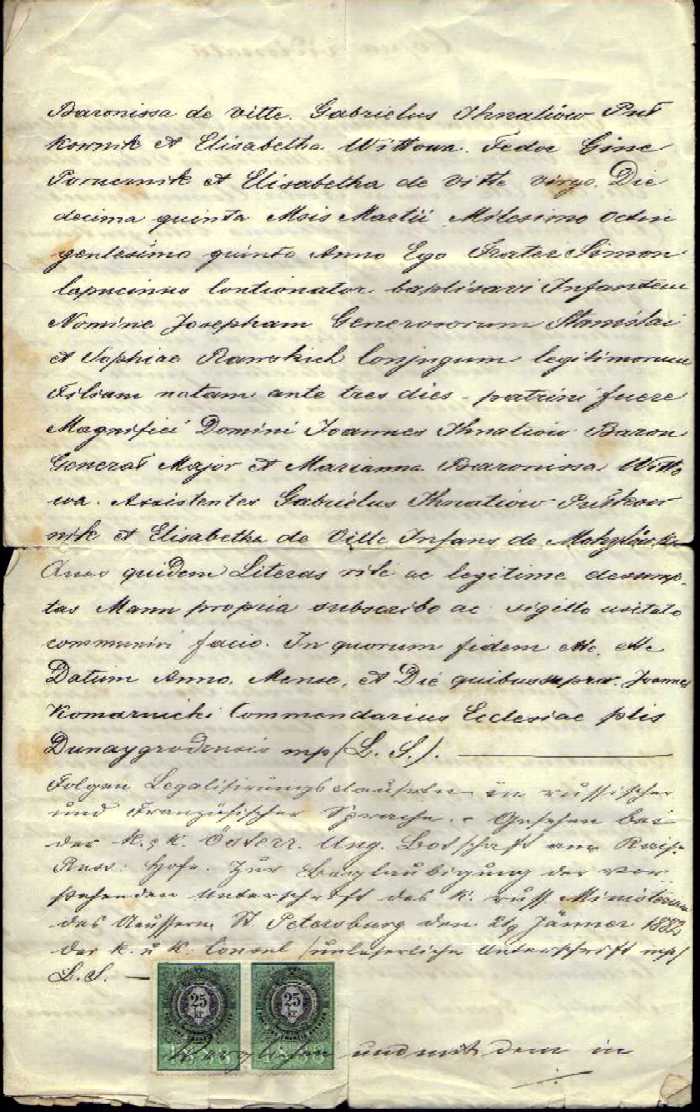 1802 Testimonium ortus et baptismi Severinum Rawski